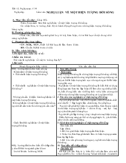 Giáo án Ngữ văn 12 - Tiết 12 Làm văn: Nghị luận về một hiện tượng đời sống
