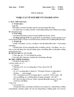 Giáo án Ngữ văn 12 - Tiết 12: Làm văn nghị luận về một hiện tượng đời sống