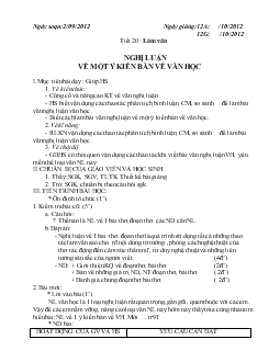 Giáo án Ngữ văn 12 - Tiết 20 Làm văn - Nghị luận về một ý kiến bàn về văn học