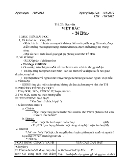 Giáo án Ngữ văn 12 - Tiết 26: đọc văn Việt Bắc - Tố Hữu