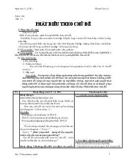 Giáo án Ngữ văn 12 - Tiết 27 làm văn: Phát biểu theo chủ đề
