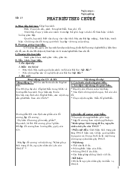 Giáo án Ngữ văn 12 - Tiết 27: Phát biểu theo chủ đề