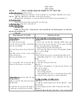 Giáo án Ngữ văn 12 - Tiết 31 Thực hành một số phép tu từ ngữ âm