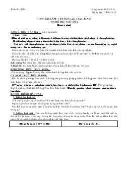 Giáo án Ngữ văn 12 - Tiết 32: Trả bài làm văn số 1, ra đề bài viết số 2 (Làm ở nhà)