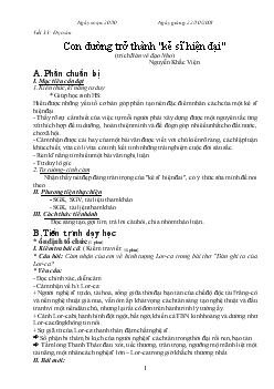 Giáo án Ngữ văn 12 - Tiết 33 - Đọc văn Con đường trở thành 