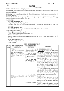 Giáo án Ngữ văn 12 - Tiết 37 + 38: Sóng - Xuân Quỳnh