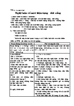Giáo án Ngữ văn 12 - Tiết 52 làm văn: Nghị luận về một hiện tượng đời sống