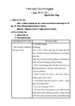 Giáo án Ngữ văn 12 - Vĩnh biệt cửu trùng đài (trích Vũ như tô) Nguyễn Huy Tưởng