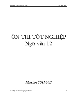 Ôn thi tốt nghiệp ngữ văn 12 năm 2011 - 2012