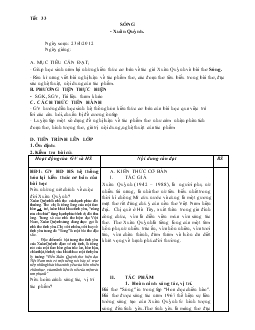 Ôn thi tốt nghiệp THPT môn Ngữ văn - Tiết 33: Sóng (Xuân Quỳnh)