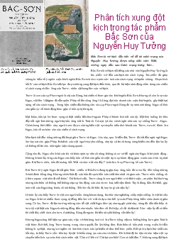 Phân tích xung đột kịch trong tác phẩm Bắc Sơn của Nguyễn Huy Tưởng