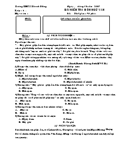Bài kiểm tra môn ngữ văn lớp 6 - Trờng THCS Thanh Dũng