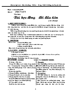 Giáo án Ngữ văn 6 - Bài 18 - Tiết 73+74 Văn bản: Bài học đường đời đầu tiên (Tô Hoài)