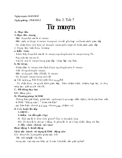 Giáo án Ngữ văn 6 - Bài 2 - Tiết 7: Từ mượn