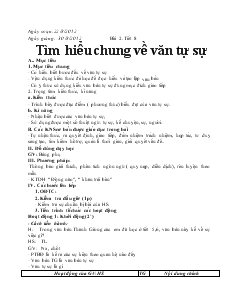 Giáo án Ngữ văn 6 - Bài 2 - Tiết 8: Tìm hiểu chung về văn tự sự