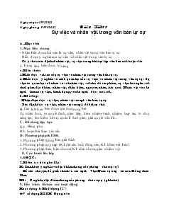Giáo án Ngữ văn 6 - Bài 3 - Tiết 11: Sự việc và nhân vật trong văn bản tự sự