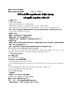 Giáo án Ngữ văn 6 - Bài 4 - Tiết 18: Từ nhiều nghĩa và hiện tượng chuyển nghĩa của từ