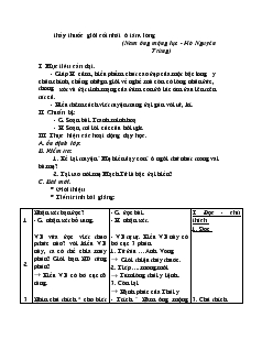 Giáo án Ngữ văn 6 - Thầy thuốc giỏi cốt nhất ở tấm lòng (Nam ông mộng lục - Hò Nguyên Trừng)