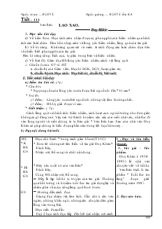 Giáo án Ngữ văn 6 - Tiết 113 Văn bản: Lao xao