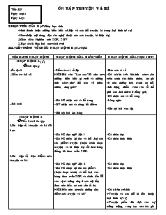 Giáo án Ngữ văn 6 - Tiết 117: Ôn tập truyện và kí