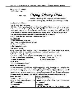 Giáo án Ngữ văn 6 - Tiết 129 + 130: Văn bản Động Phong Nha (Trần Hoàng, Sổ tay địa danh du lịch các tỉnh Trung Bộ, nhà xuất bản Giáo dục, 1998)