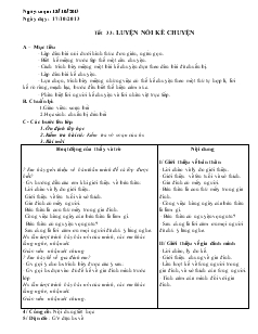 Giáo án Ngữ văn 6 - Tiết 33: Luyện nói kể chuyện