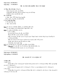 Giáo án Ngữ văn 6 - Tiết 42: Trả bài kiểm tra văn học