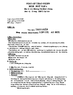 Giáo án Ngữ văn 6 - Tiết 51 Văn bản: treo biển hướng dẫn đọc thêm văn bản: lợn cưới, áo mới