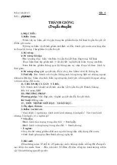 Giáo án Ngữ văn 6 - Tiết 5: Thánh gióng (truyền thuyết)
