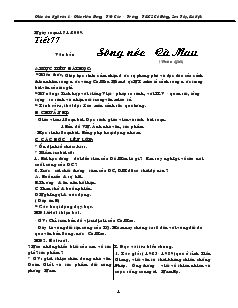 Giáo án Ngữ văn 6 - Tiết 77: Văn bản Sông nước Cà Mau (Đoàn Giỏi)