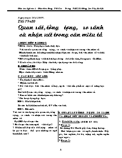 Giáo án Ngữ văn 6 - Tiết 79 + 80: Quan sát, tưởng tượng, so sánh và nhận xét trong văn miêu tả