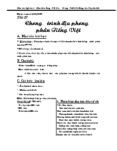 Giáo án Ngữ văn 6 - Tiết 87: Chương trình địa phương phần Tiếng Việt