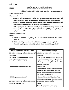 Giáo án Ngữ văn 6 - Tiết 89 + 90 - Bài 22: Buổi học cuối cùng