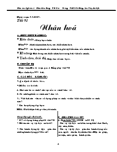 Giáo án Ngữ văn 6 - Tiết 91: Nhân hoá - Trường THCS Cổ Đông