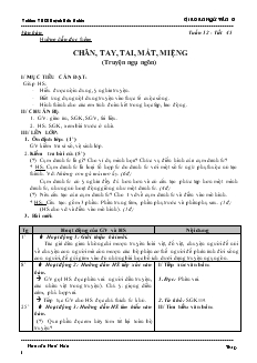 Giáo án Ngữ văn 6 - Tuần 12 - Trường THCS Huỳnh Hữu Nghĩa