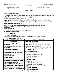 Giáo án Ngữ văn 6 - Tuần 13 - Trường THCS Xà Lát