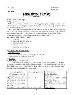 Giáo án Ngữ văn 6 - Tuần 21 - Tiết 81 - 82: Sông nước Cà Mau đoàn giỏi