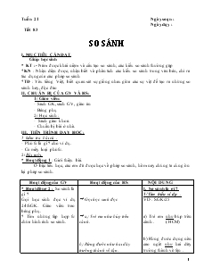 Giáo án Ngữ văn 6 - Tuần 21 - Tiết 83: So sánh