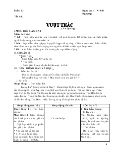 Giáo án Ngữ văn 6 - Tuần 23 - Tiết 89: Vượt thác (Võ Quảng)