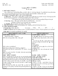 Giáo án Ngữ văn 6 - Tuần: 26 - Tiết 126 - Văn bản: Mây và sóng (R. ta - go)