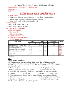Giáo án Ngữ văn 6 - Tuần 26 - Trường THCS Long Điền Tiến, năm 2012