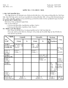 Giáo án Ngữ văn 6 - Tuần: 27 năm 2013