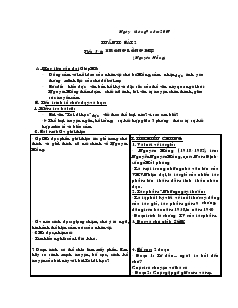 Giáo án Ngữ văn 6 - Tuần 2 - Bài 2, tiết: 5, 6: Trong lòng mẹ (Nguyên Hồng)