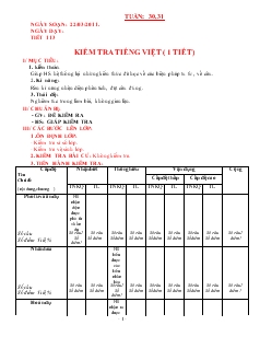 Giáo án Ngữ văn 6 - Tuần 30, 31 - Trường THCS Long Điền Tiến, năm 2012
