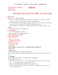 Giáo án Ngữ văn 6 - Tuần 32 - Trường THCS Long Điền Tiến, năm 2011