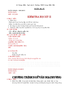 Giáo án Ngữ văn 6 - Tuần 36, 37 - Trường THCS Long Điền Tiến, năm 2011
