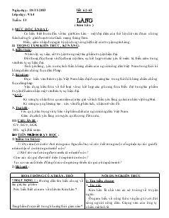 Giáo án Ngữ văn 9 - Tuần 13: Tiết 62 + 63: làng (Kim Lân)