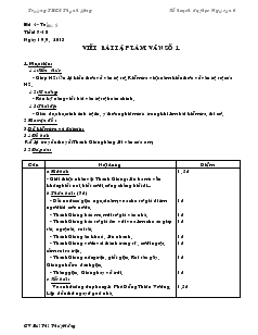 Kế hoạch dạy học Ngữ văn 6 - Tuần 5