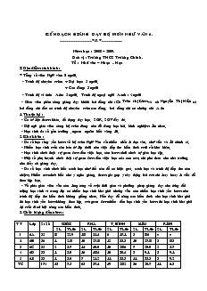 Kế hoạch giảng dạy bộ môn Ngữ văn 6. năm học: 2008 – 2009 - Trường THCS Trường Chinh