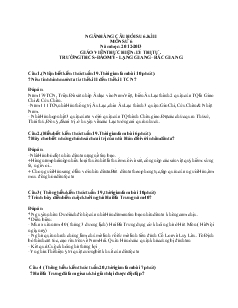 Ngân hàng câu hỏi su 6 - Kì II môn sử 6 năm học 2012 - 2013 - Trường THCS Đào Mỹ - Lạng Giang – Bắc Giang